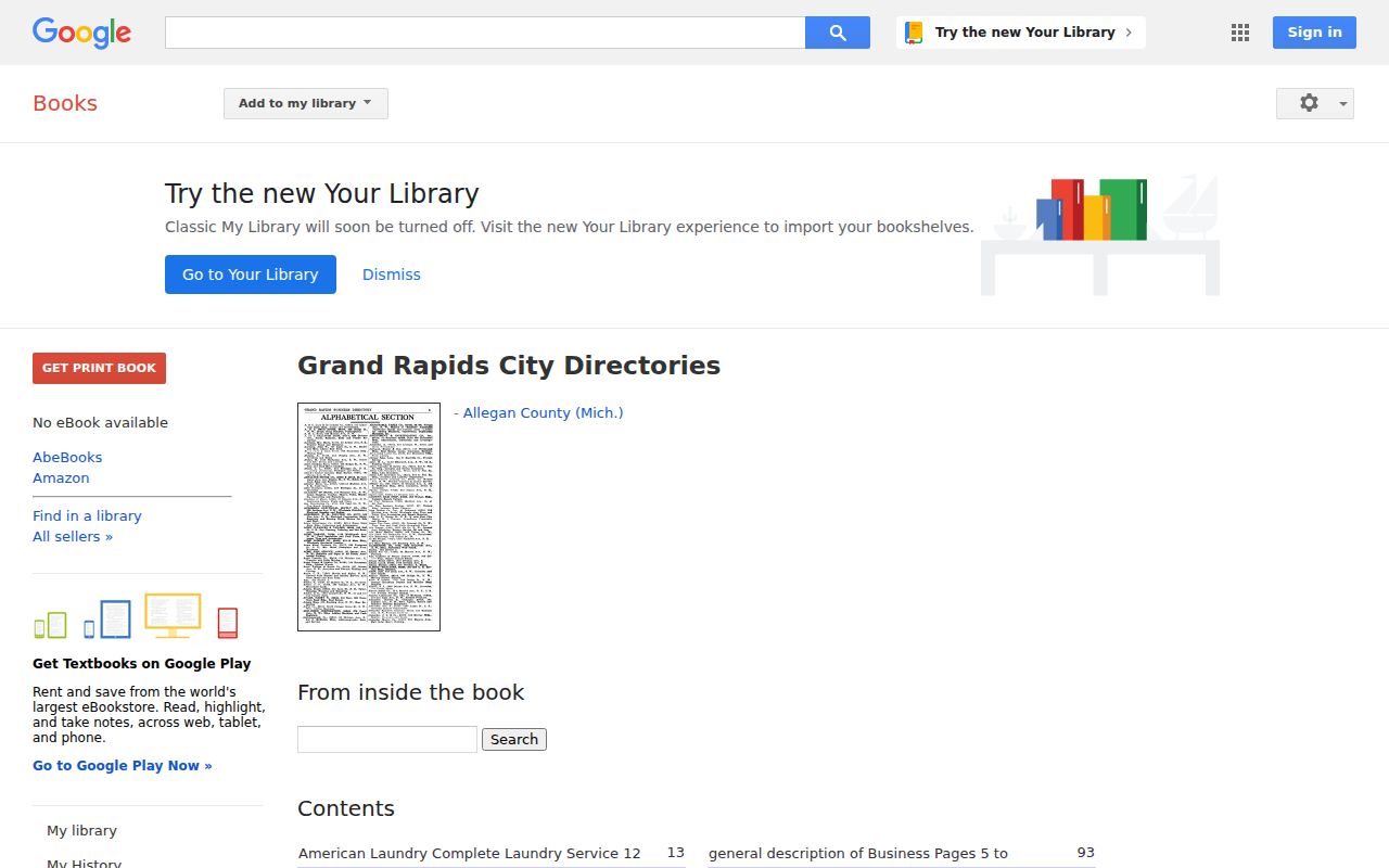 Grand Rapids city directory digitized editions in Google Books