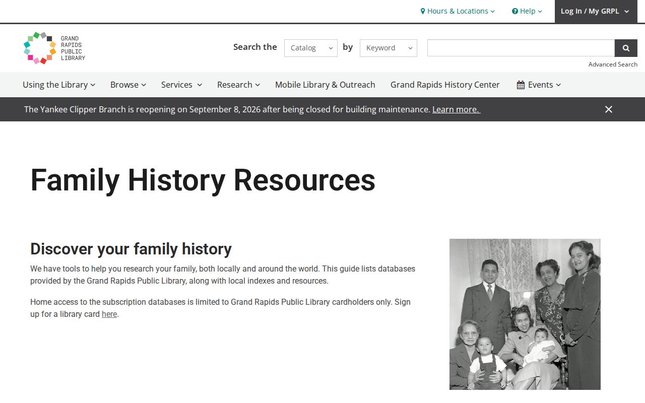 Grand Rapids city directory companion sources in GRPL family history resources