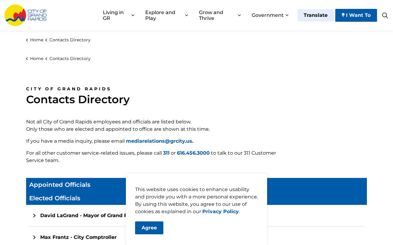 Grand Rapids residents directory city contacts directory