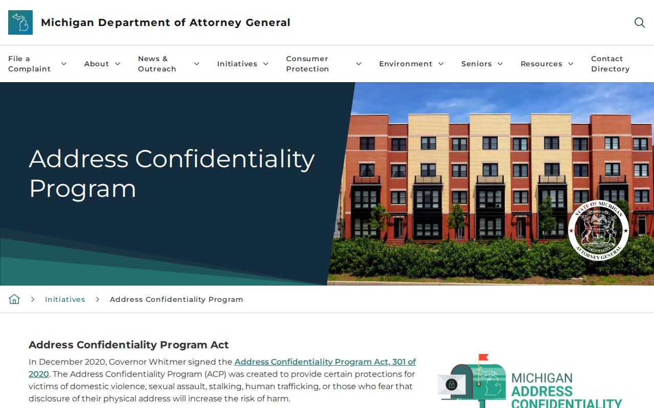 Grand Rapids residents directory Michigan Address Confidentiality Program