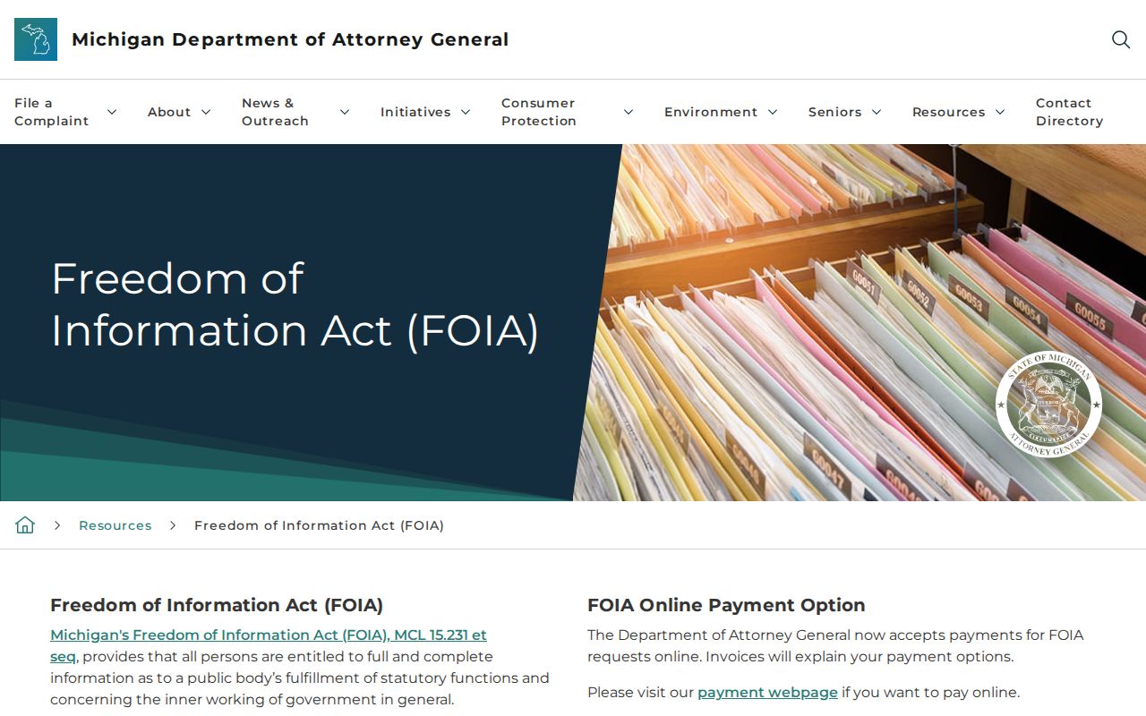 Grand Rapids residents directory Michigan FOIA guidance